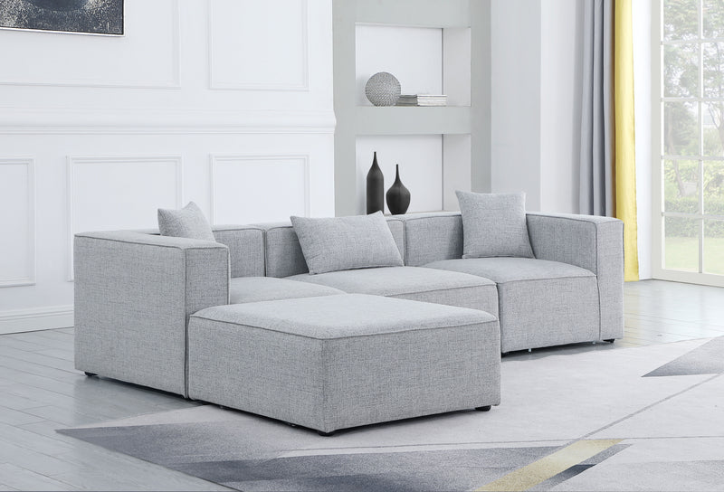 Cube - Modular Sectional 4 Piece - Gray - Fabric