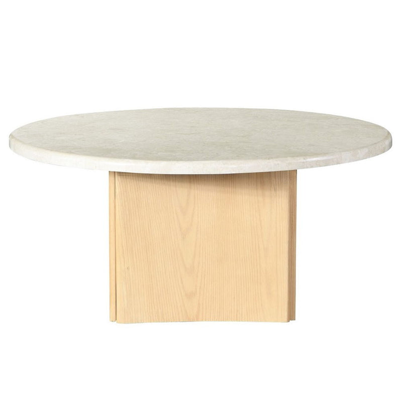 Qwin - Coffee Table With Marble Top - Marble Top & Oak