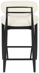 Riccio - Faux Leather Stool - Black Frame