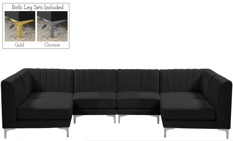 Alina - Modular Sectional 6 Piece - Black - Fabric