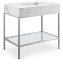 Marmo - Engineered Marble Bathroom Vanity With Chrome Base