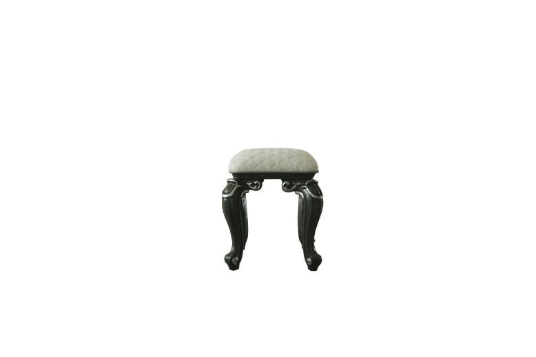 House Delphine - Stool - Ivory Fabric & Charcoal