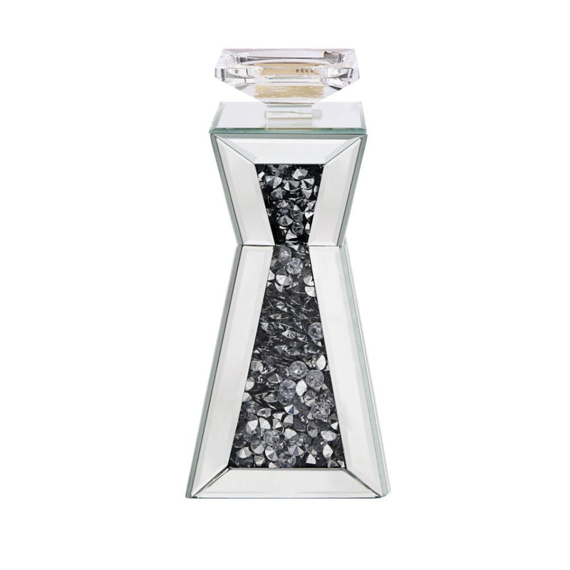 Nowles - 11" Candle Holder (Set of 2) - Mirrored, Faux Diamonds