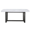 Madan - Dining Table With Marble Top - Marble Top & Weathered Gray
