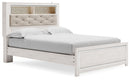 Altyra - Queen Panel Bookcase Bed With Roll Slats - White