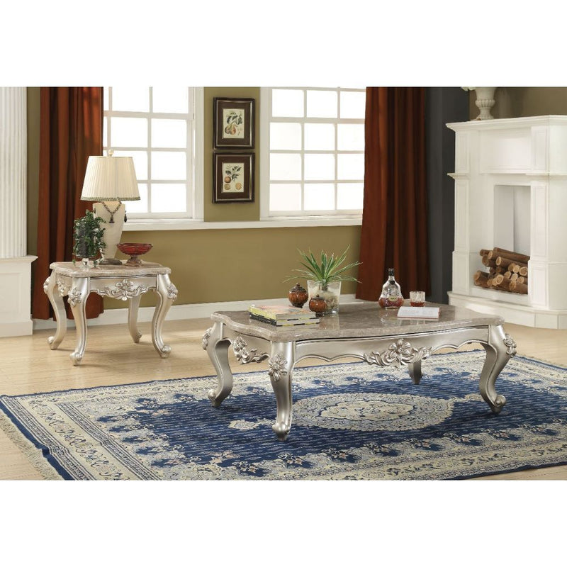 Bently - Coffee Table - Marble Top & Champagne