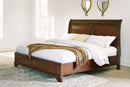 Trellington - King Sleigh Storage Bed - Brown