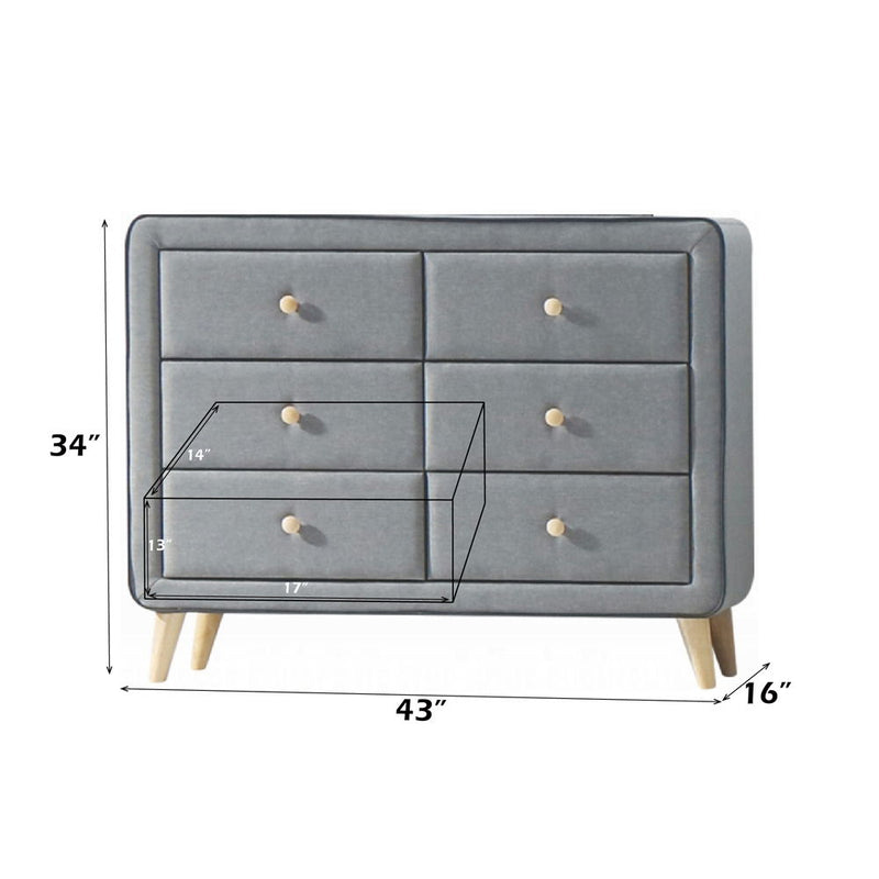 Valda - Dresser - Light Gray Fabric