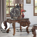 Forsythia - End Table - Marble Top & Walnut