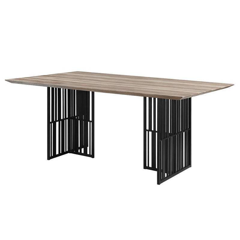 Zudora - Dining Table - Antique Oak & Black