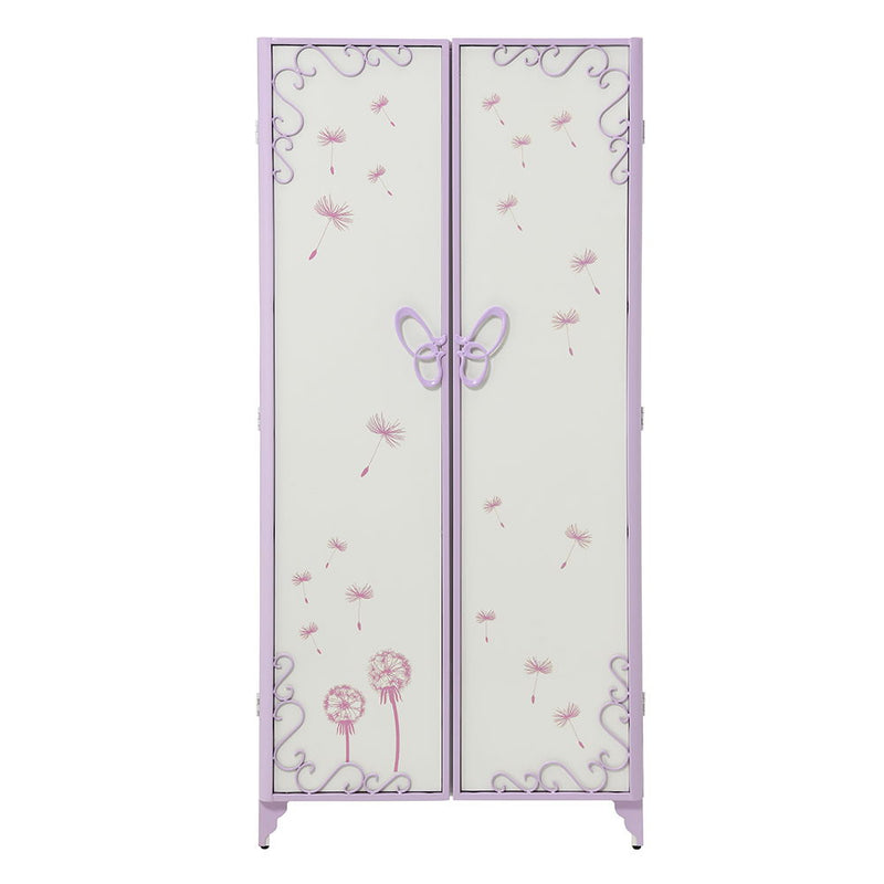 Priya II - Wardrobe - White & Light Synthetic Leather Rple