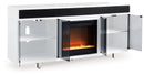 Gardoni - 72" TV Stand With Electric Fireplace - White / Black
