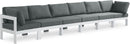 Nizuc - Outdoor Patio 6 Seat Modular Sofa With White Frame