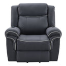 Domana - Power Recliner With Lift & Heating & Massage - Dark Blue Fabric