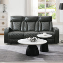 Taddeo - Power Motion Sofa With Power Headrest, USB, Wireless Charger, LED & Reading Light - Dark Gray