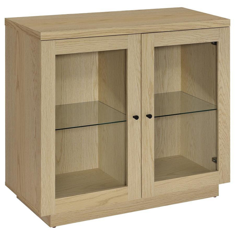 Tilbury - 2-Door Glass Front Accent Display Cabinet - Light Oak