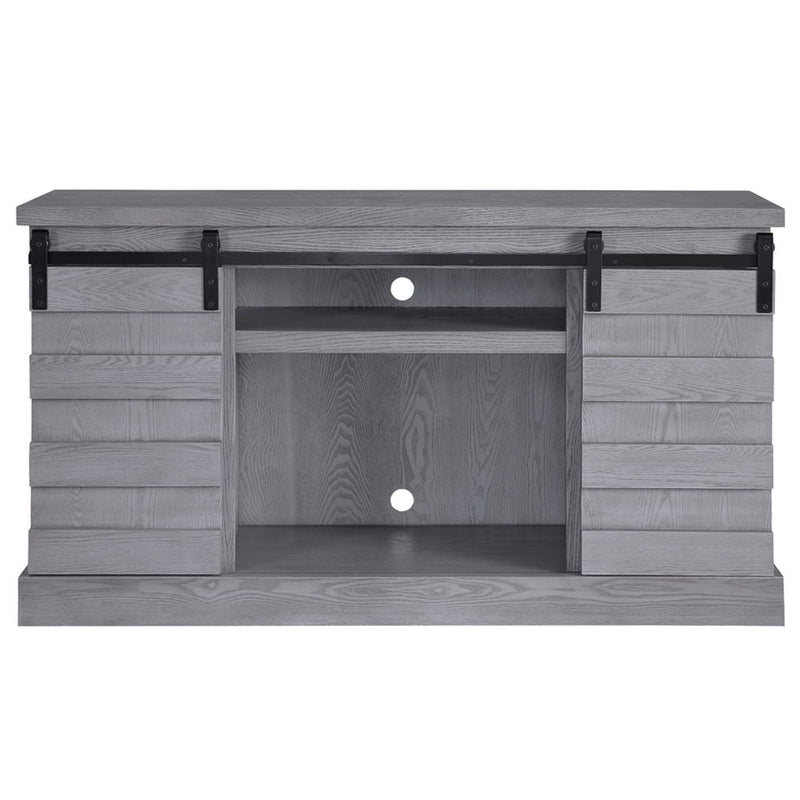 Amrita - TV Stand With Fireplace - Gray Oak