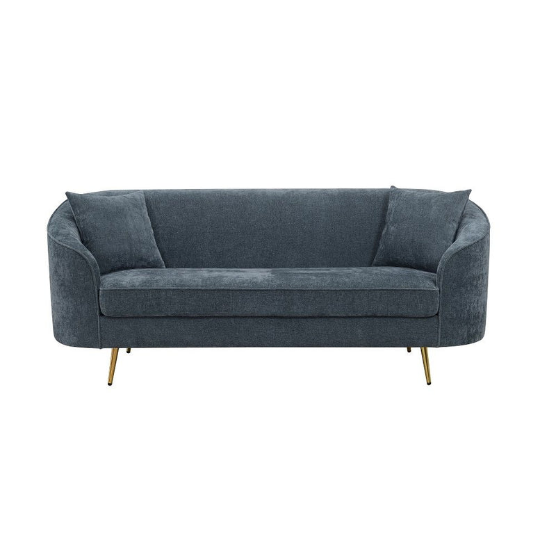 Nakendra - Sofa With 2 Pillows - Cobalt Blue Chenille
