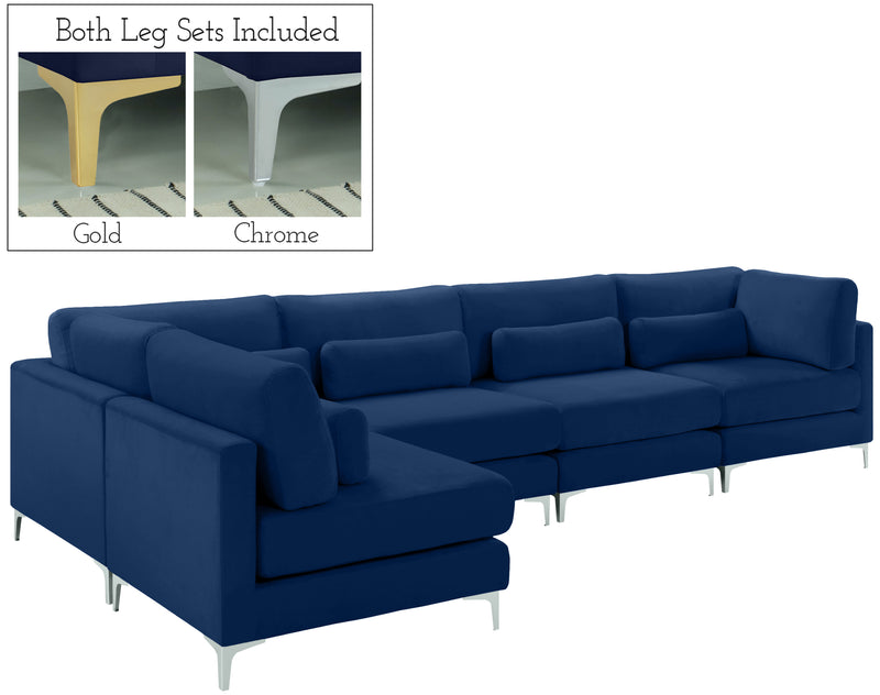 Julia - Modular Sectional 5 Piece - Navy