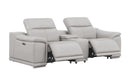 2679 - Genuine Leather Console Loveseat With Dual Power Recliners