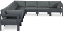 Nizuc - Outdoor Patio 8 Piece Modular Sectional With Gray Frame