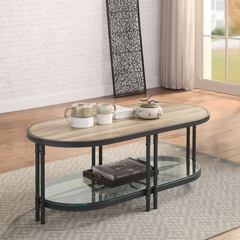Brantley - Coffee Table - Oak & Sandy Black