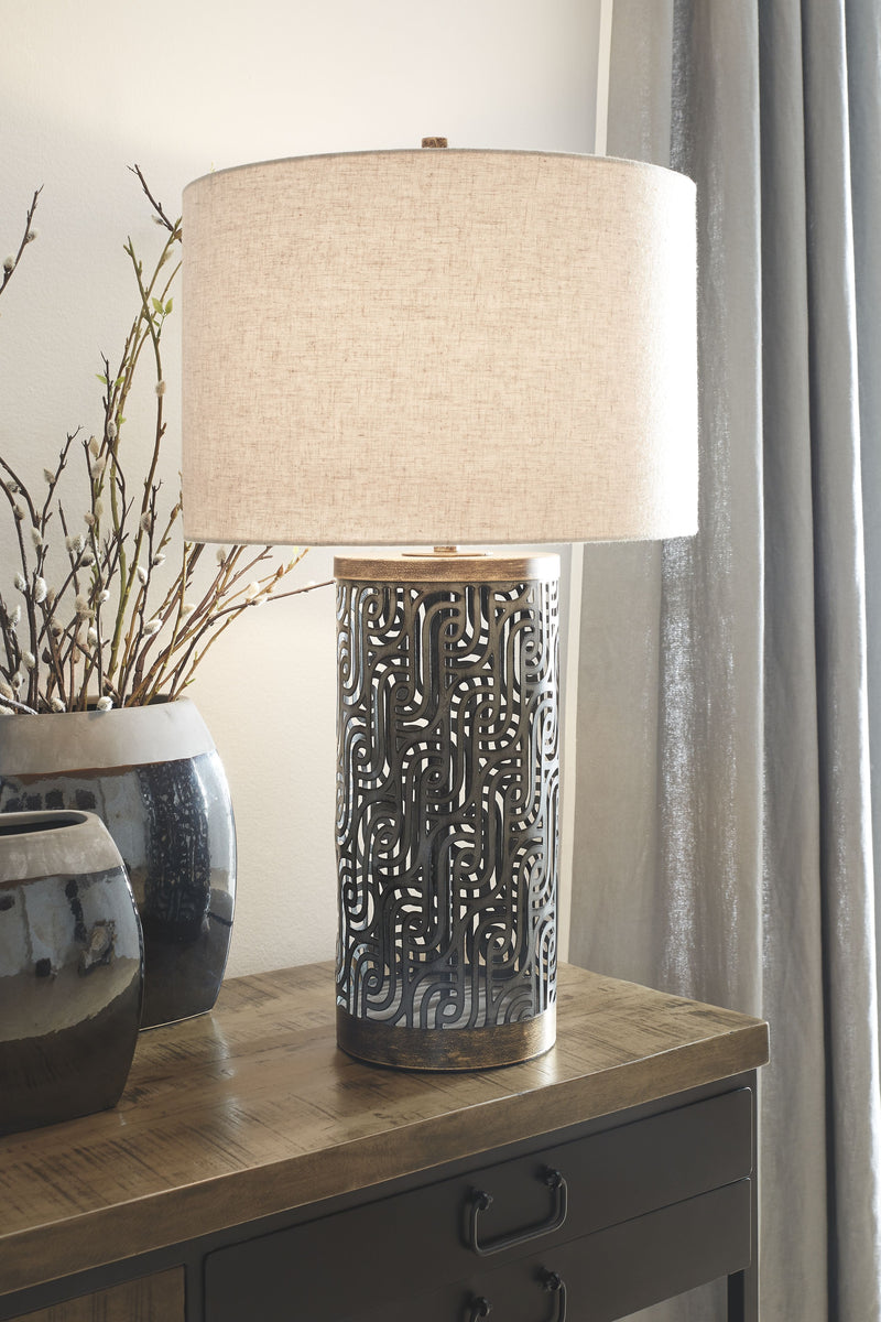 Dayo - Gray / Gold Finish - Metal Table Lamp