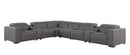 1208 - 8 Piece L Shaped Leather Sectional With 4 Power Recliners & Power Headrests