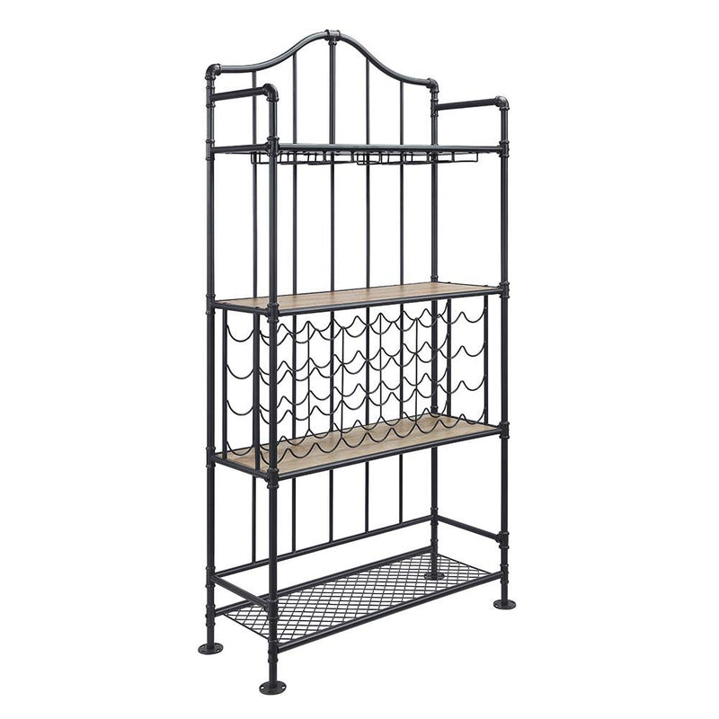 Edina - Wine Rack - Oak & Sandy Black