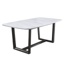 Madan - Dining Table With Marble Top - Marble Top & Weathered Gray