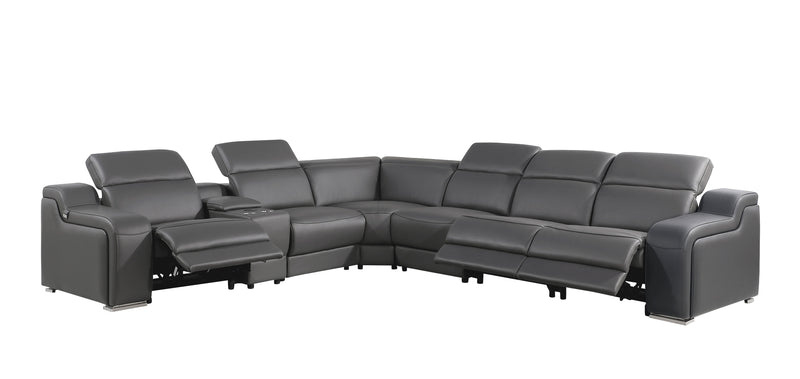 1116 - Power Reclining Italian Leather Sectional