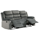 Lesley - Motion Sofa - Gray Corduroy & Velvet