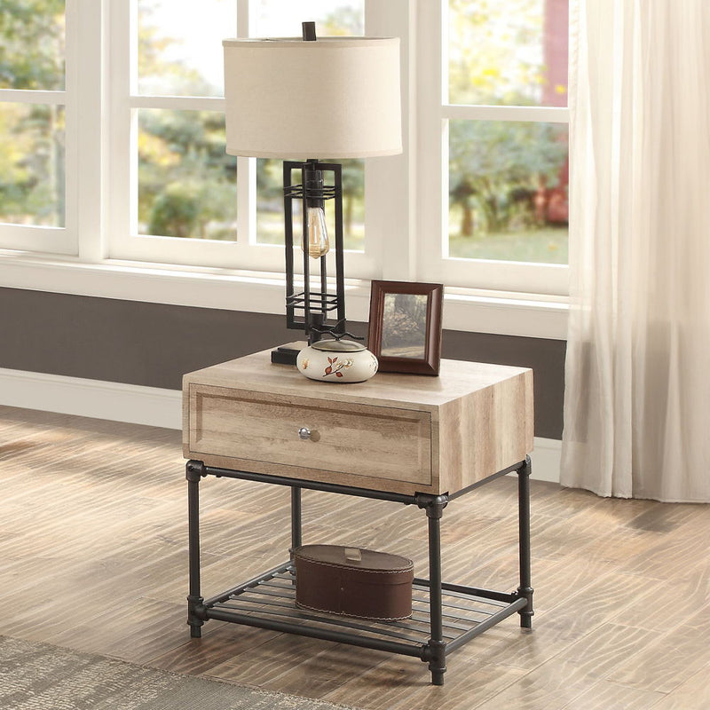 Brantley II - End Table - Oak & Sandy Black