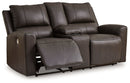 Boxmere - Dbl Power Reclining Loveseat with Console - Storm