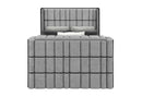 Isabella - Queen Upholstered Bed With LED, TV Lift, Bluetooth Speaker And Firpeplace Crystal - Gray