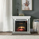 Noralie - 29" Fireplace - Mirrored & Faux Diamonds