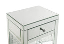 Nysa - 18" X 14" Accent Table - Mirrored & Faux Crystals