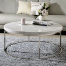 Zaidee - Coffee Table With Marble - Marble Top & Nickel