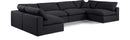 Comfy - 6 Piece Linen Modular Armless Sectional
