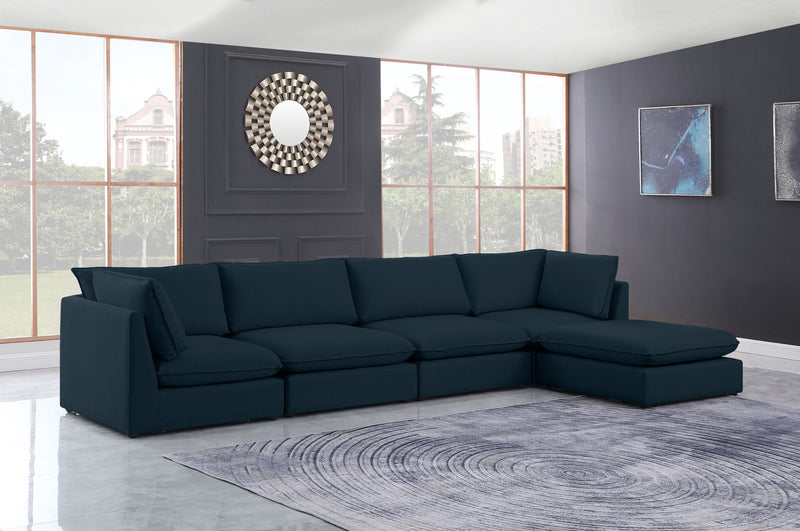 Mackenzie - Modular Sectional 5 Piece - Navy - Fabric - Modern & Contemporary