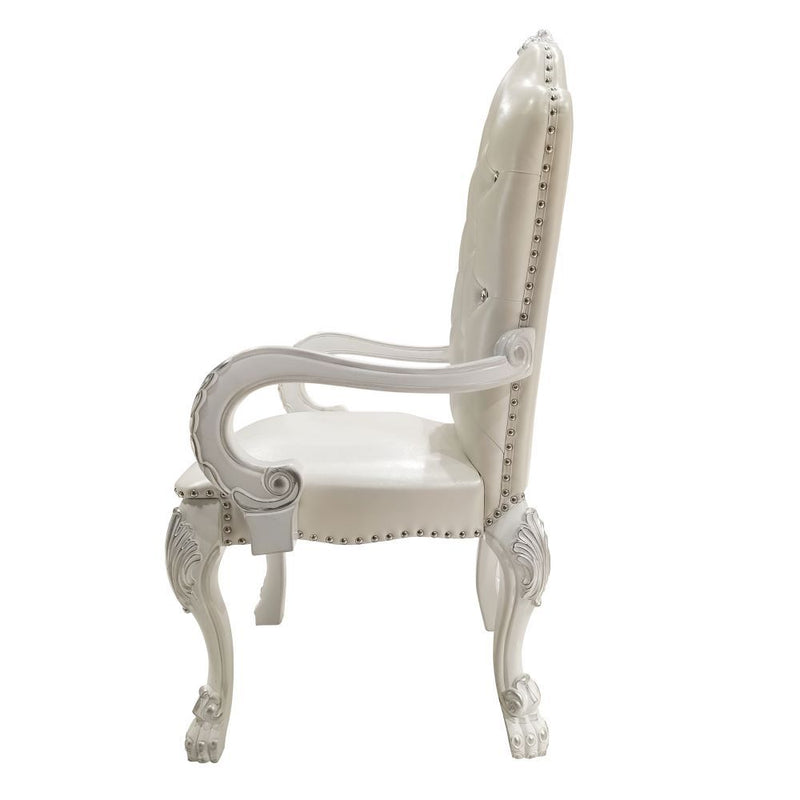 Dresden - Arm Chair (Set of 2) - Synthetic Leather & Bone White