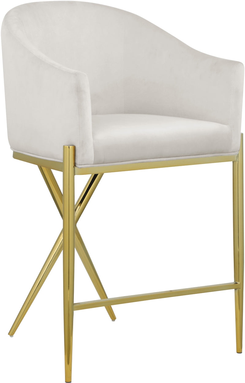 Xavier - Counter Stool with Gold Legs