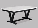 Tanner - Dining Table, Faux Carrara Marble - White / Black