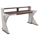 Brancaster - Executive Writing Desk - Retro Brown Top Grain Leather & Aluminum