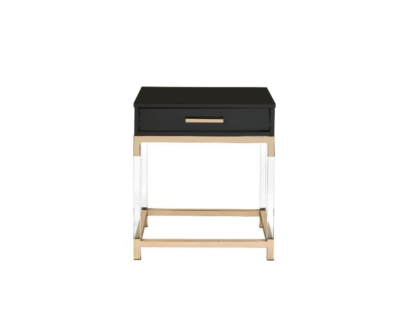 Adiel - End Table - Black & Gold