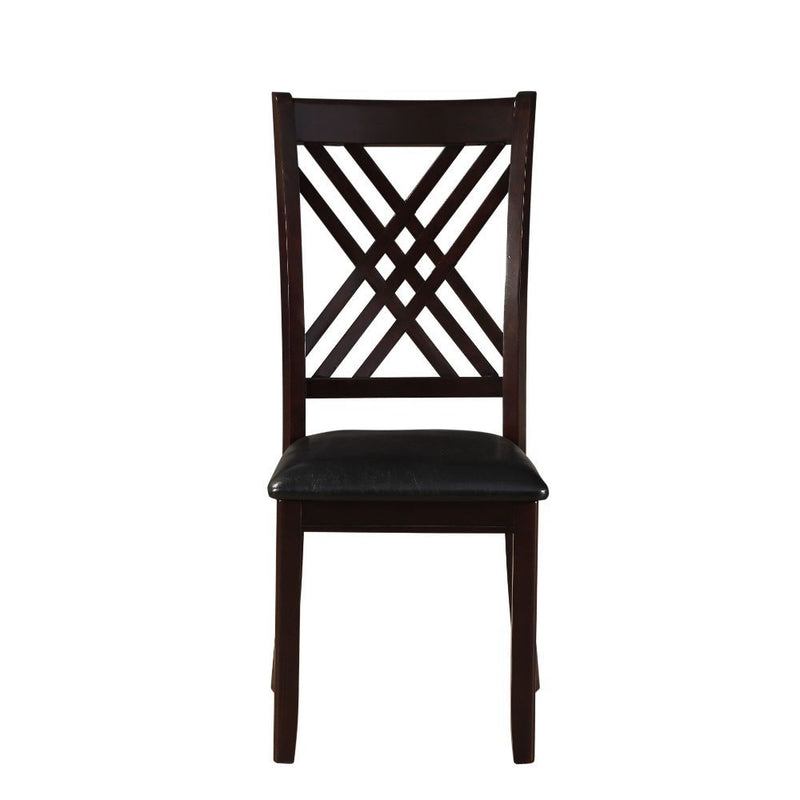 Katrien - Side Chair (Set of 2) - Black PU & Espresso