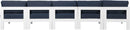 Nizuc - Outdoor Patio 5 Seat Modular Armless Sofa With White Frame