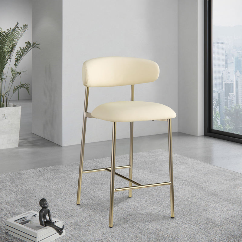 Lupita - Counter Stool With Brushed Gold Frame (Set of 2)