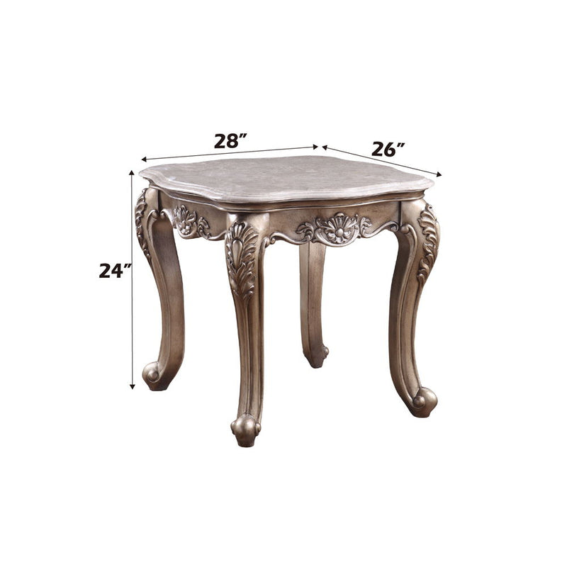 Jayceon - End Table - Marble Top & Champagne