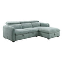 Zavala - Sectional Sofa With Sleeper & Storage - Light Green Chenille